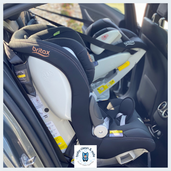 Britax Platinum Pro rear facing and Britax Maxi Guard forward facing